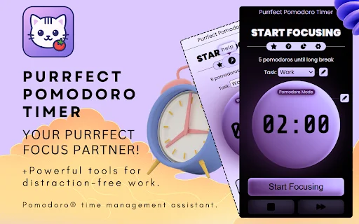Download Purrfect Pomodoro Timer – Fokus & Produktivitas description image 1