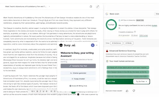 Duey.ai Humanizer: Auto Typer & Penulis AI untuk Google Docs description image 1