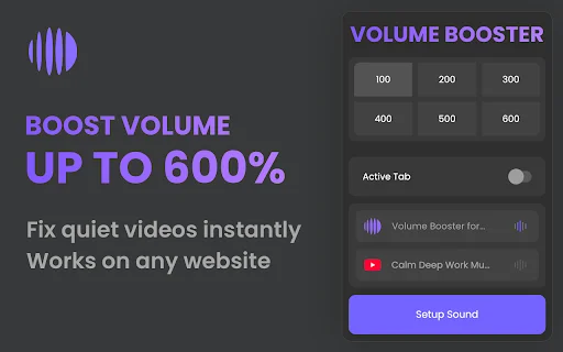 Download Volume Booster 600% Terbaru – Tingkatkan Suara Chrome description image 1