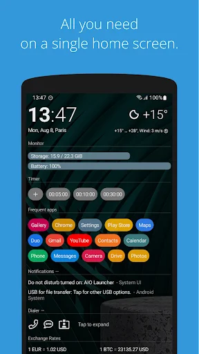 Download AIO Launcher Terbaru – Tampilan Home Screen Efisien description image 1
