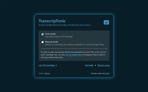 TranscripTonic: Rekam Google Meet Otomatis & Gratis Terbaik description image 1
