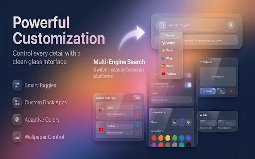 Download GNT: Glass New Tab Terbaru – Dashboard iOS Keren description image 4
